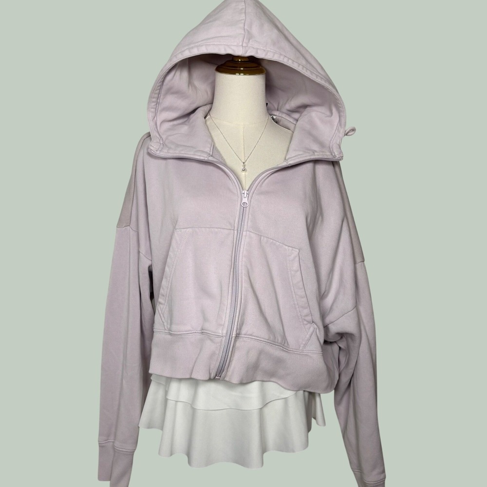 adidas purple lavender cropped athletic hoodie zip up gym preppy balletcore y2k
